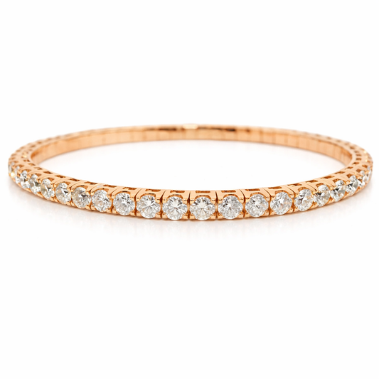 7.26CT Diamond Stretch Bangle 18k Rose Gold