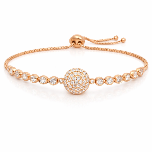 0.73CT Diamond Zip Bracelet 14k Rose Gold