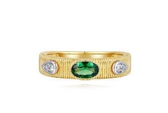 0.096Ct Diamond and 0.47Ct Green Garnet