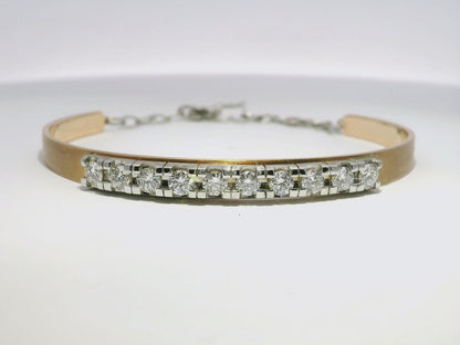 1.35CT Diamond Bangle 14k Rose Gold