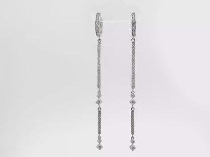 0.83CT Diamond Bar Earring 14k Gold