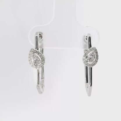 0.21CT Diamond Hoop 14k Rose Gold Earring