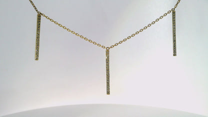 0.36CT Diamond Bar Pendant 14k Gold