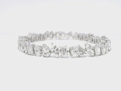 12.37CT Diamond Bracelet 18k White Gold