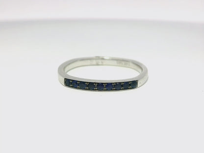 0.16CT Blue Sapphire 14k White Gold Ring