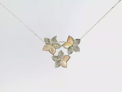 0.11CT Diamond with Pearl 18k White Gold Pendant