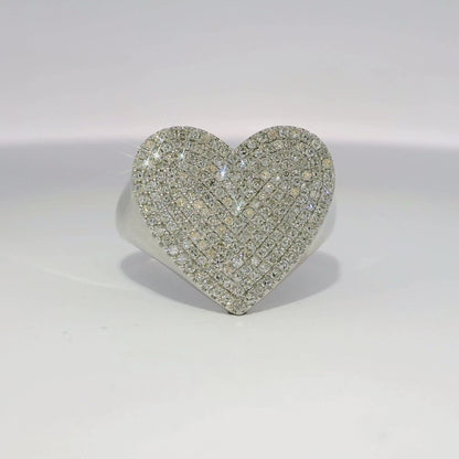 0.66CT Diamond Heart Ring 14K White Gold