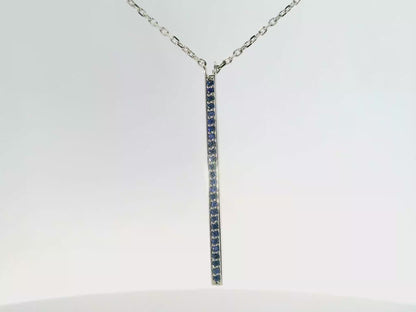 0.30CT Blue Sapphire 14k White Gold Pendant