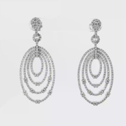 4.44CT Diamond   Earring 14k White Gold