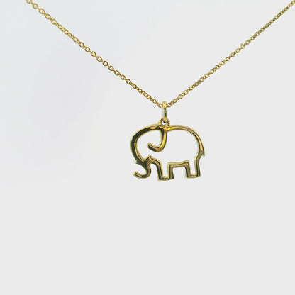 14K Yellow Gold Elephant Pendant