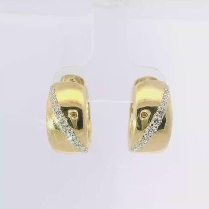 0.49CT Diamond  14k Yellow Gold Earring