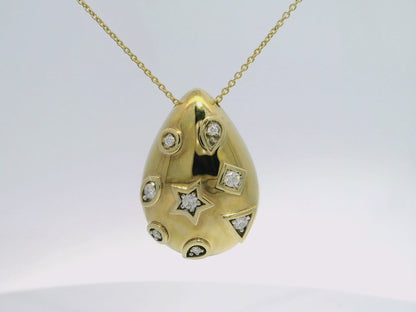 0.33CT Diamond Pendant 14k Yellow Gold