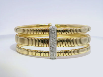 0.44CT Diamond Bangle 14k Yellow Gold