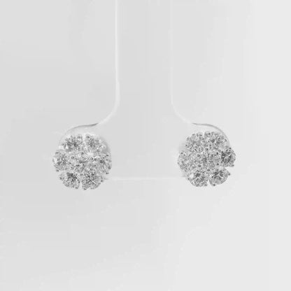 1.06CT Diamond Earrings 14k White Gold