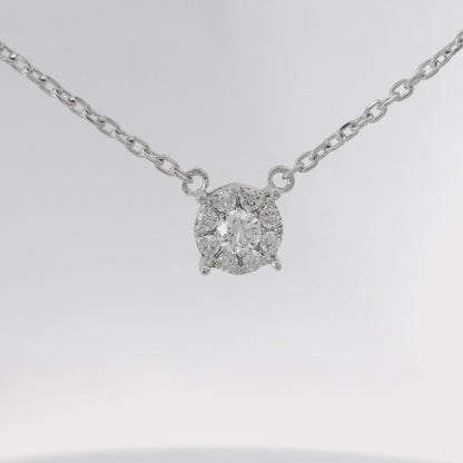 0.48CT Diamond Pendant 14k White Gold