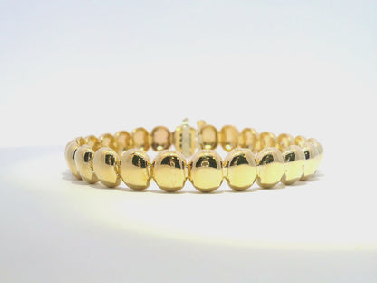 Plain Beaded 14k Yellow Gold Bracelet