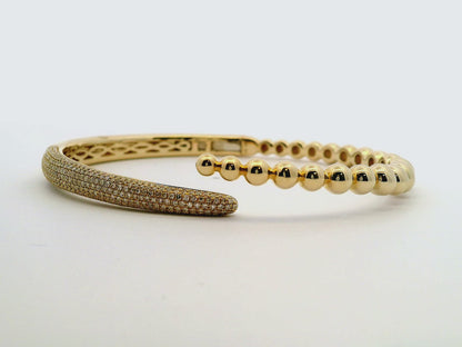 0.95CT Diamond Bangle 14k Yellow Gold