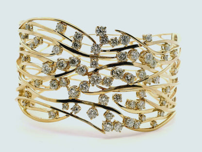 4.92CT Diamond Bangle 14k Yellow Gold