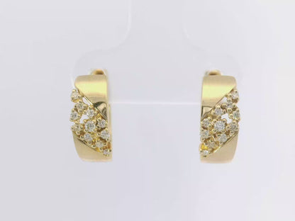 0.18CT Diamond  14k Yellow Gold Earring