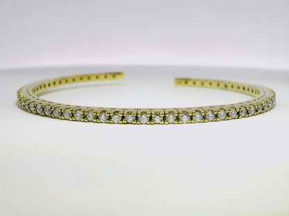 1.74CT Diamond Bangle 14k White Gold
