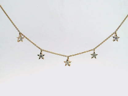 0.31CT Diamond Star Pendant 14k Rose Gold