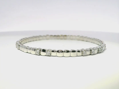 0.92CT Diamond Bangle 18k White Gold