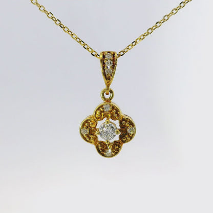 0.25CT Diamond Pendant 14k Yellow Gold