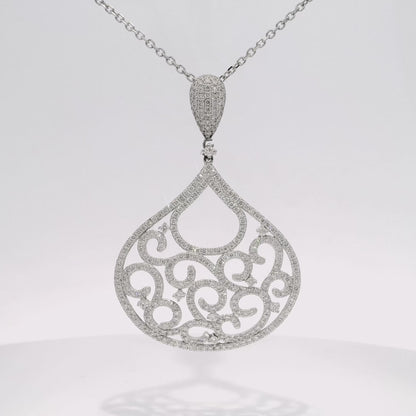 2.26CT Diamond Pendant 14k White Gold
