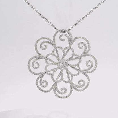 2.42CT Diamond Pendant 14k White Gold