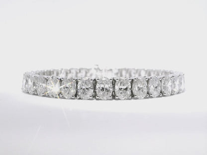 24.60CT Lab Diamond Bracelet 14k White Gold