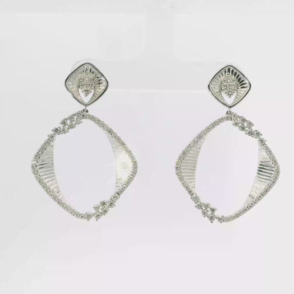 1.37CT Diamond Earrings 14k White Gold