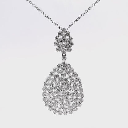 3.05CT Diamond Pendant 18k White Gold