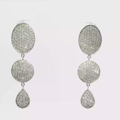 4.05CT Diamond 14k white Gold Earring