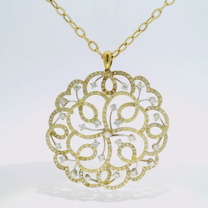 4.29CT Diamond Pendant 18k Yellow Gold
