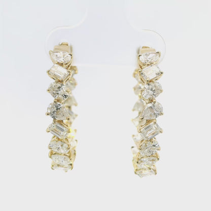 4.57CT Diamond 18k Yellow Gold Earring