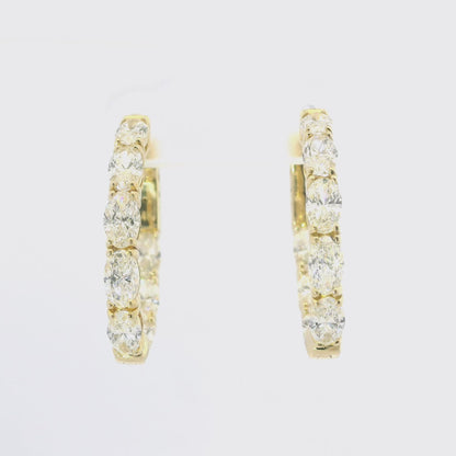 3.20CT Lab Diamond Earring 14k Yellow Gold