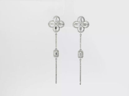 0.96CT Diamond Earring 14k White Gold