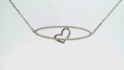 0.54CT Diamond Heart Pendant 14k White Gold