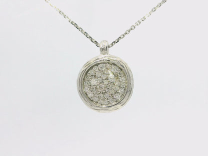 0.32CT Diamond Pendant 14k White Gold