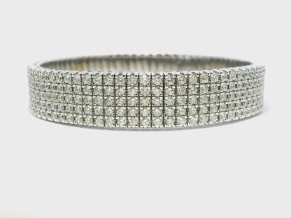 10.96CT Diamond Bangle 18k White Gold