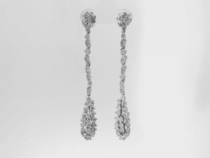 2.84CT Diamond Earring 14k White Gold