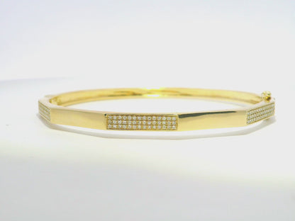 0.35CT Diamond Bangle 14k Yellow Gold