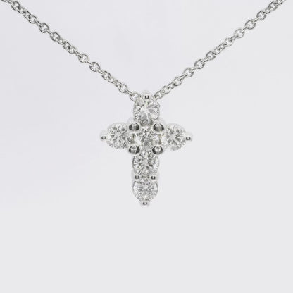 1.20CT Diamond Cross Pendant 14k White Gold