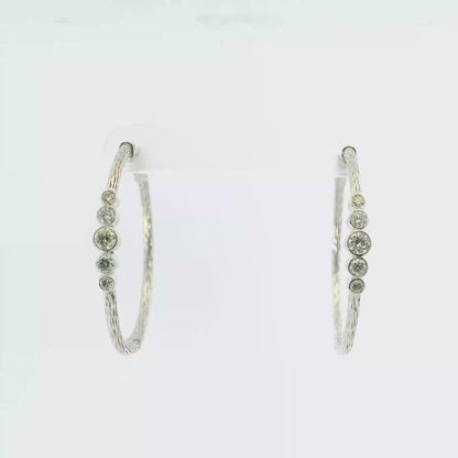 0.68CT Diamond  14k White Gold Earring
