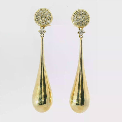 0.48CT Diamond 14k Yellow Gold Earring