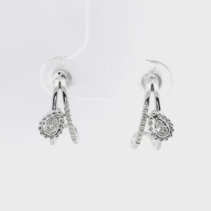 0.12CT Diamond Earring 14k White Gold