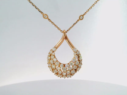 2.10CT Diamond Pendant 14k Rose Gold