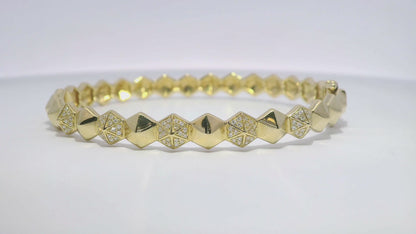 0.25CT Diamond Bangle 14k Yellow Gold