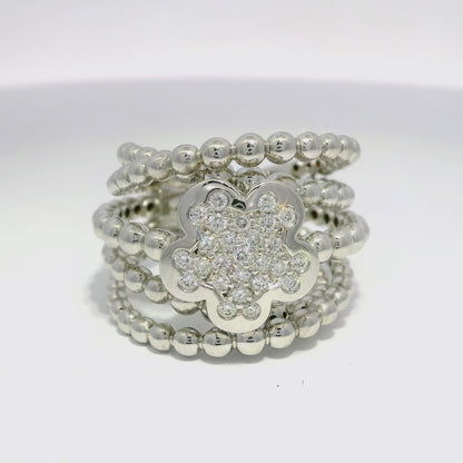 0.33CT Diamond Flower Ring 14K Gold