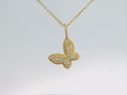 0.18CT Diamond Pendant 14k Yellow Gold